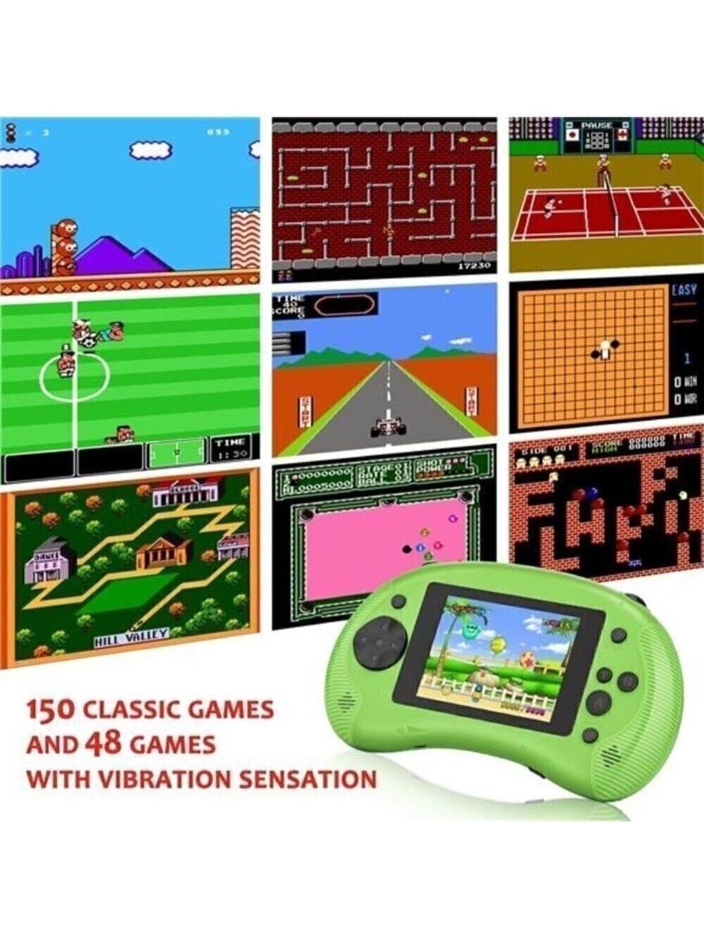 Handheld 198 Classic Video Games Kid Console System Gameboy Retro GREEN Color